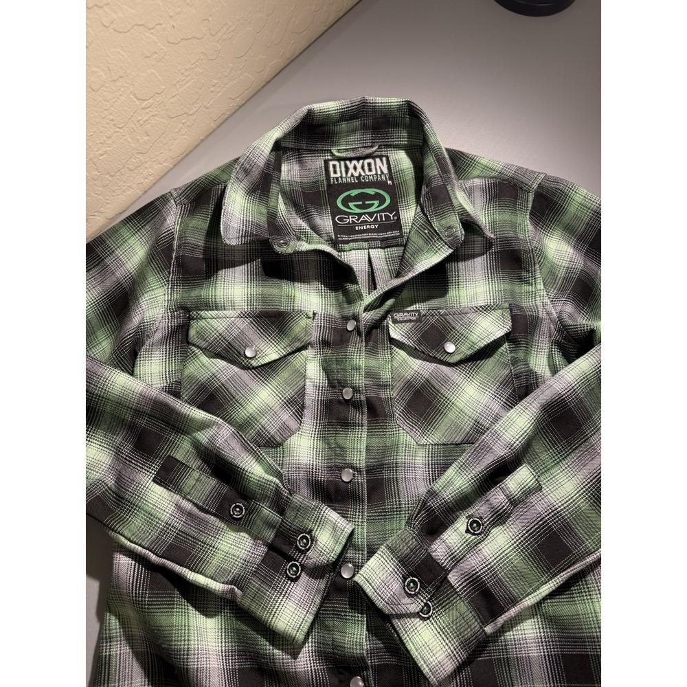 Dixxon Flannel Co Women's Gravity‎ Energy Shirt Green Pearl Snap, Size M